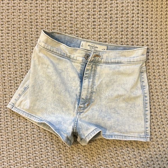 Abercrombie Fitch Shorts Abercrombie High Waisted Acid Washed Denim Shorts Poshmark